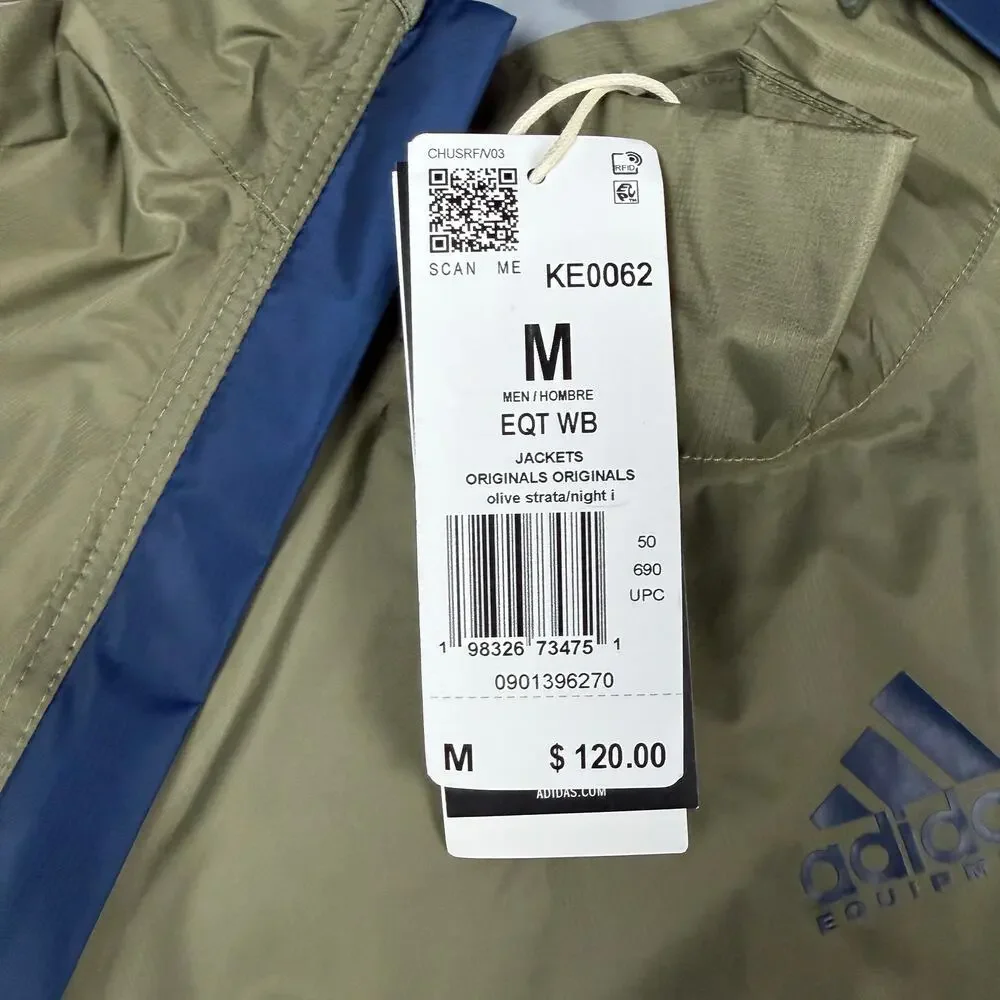 Adidas Equipment Woven Half Zipper Windbreaker Jacket Olive Navy Medium NEW